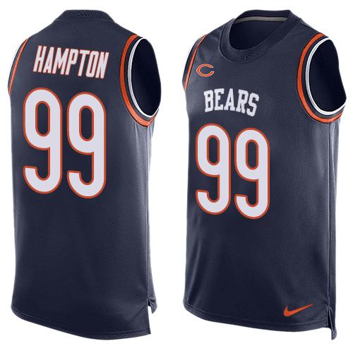Nike Bears #99 Dan Hampton Navy Blue Team Color Men's Stitched NFL Limited Tank Top Jersey - Click Image to Close